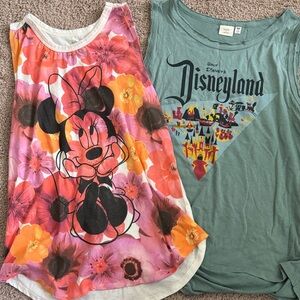 Disney Minnie Mouse and Disneyland Tank Tops - Floral and Teal
